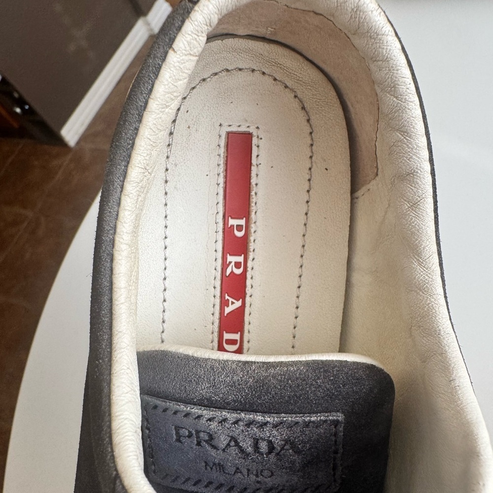 PRADA Authentic Women’s Navy Blue Suede Sneakers Size 6.5 (36.5 EU) - Picture 4 of 16